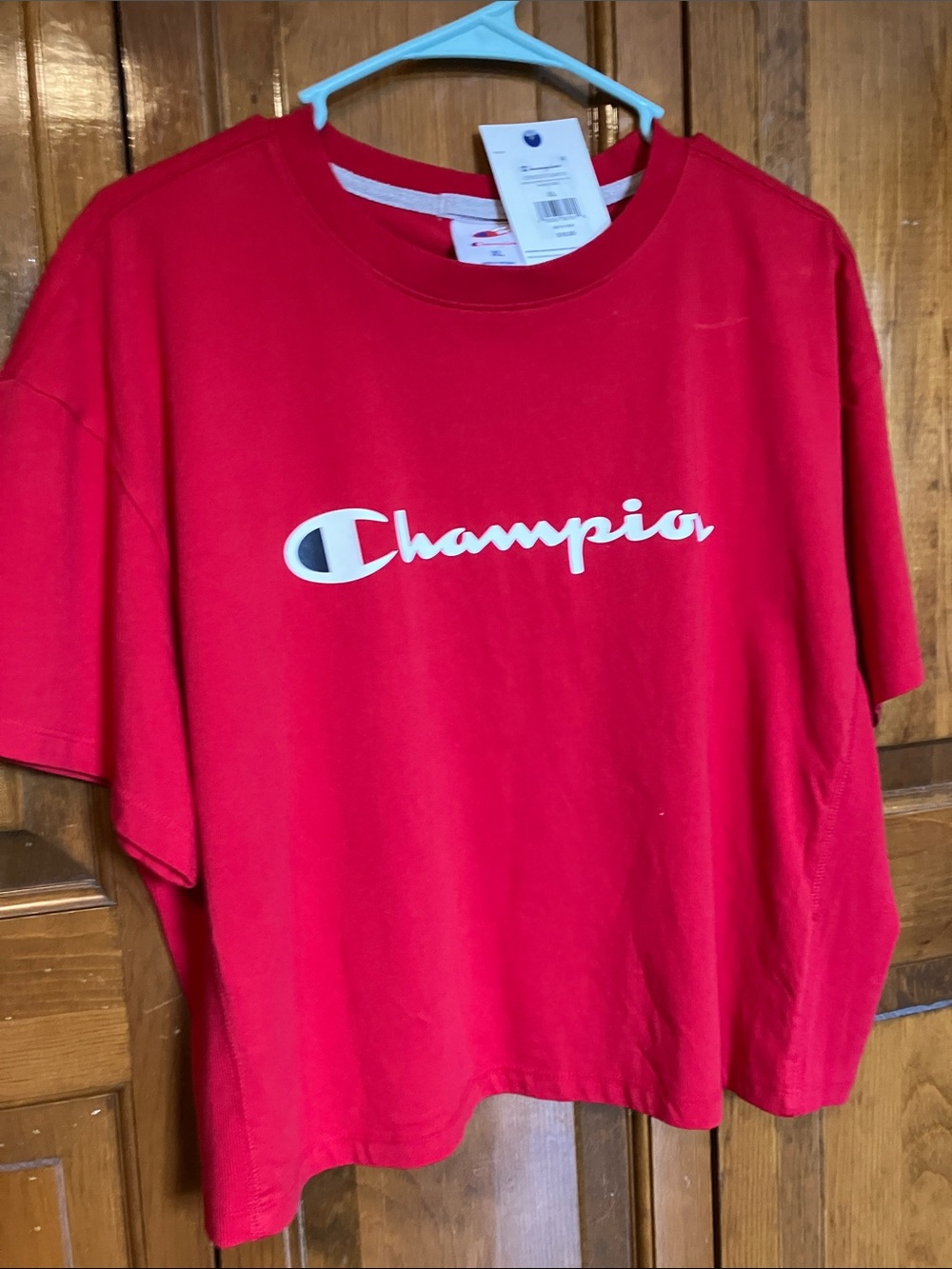 Champion Crop Top Logo Tee NWT & FREE hair clips or EOS lip balm